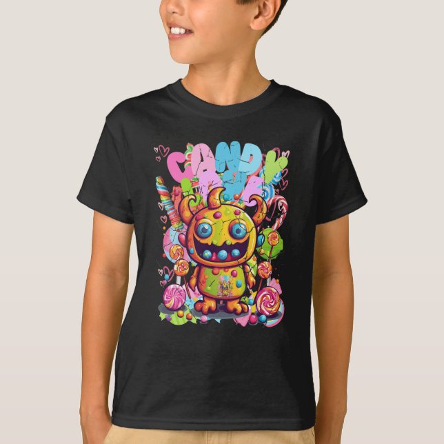 T-shirt monstre d'amour de bonbon (Devant)