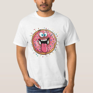 T-shirt Monstre de beignet glacé rose fou et drôle