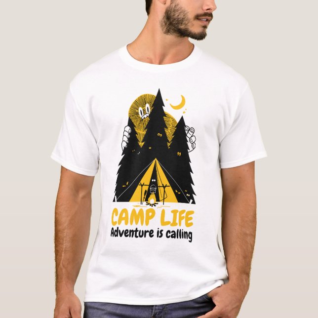 T-shirt Monstre de camping drôle – Aventure de la vie en c (Devant)