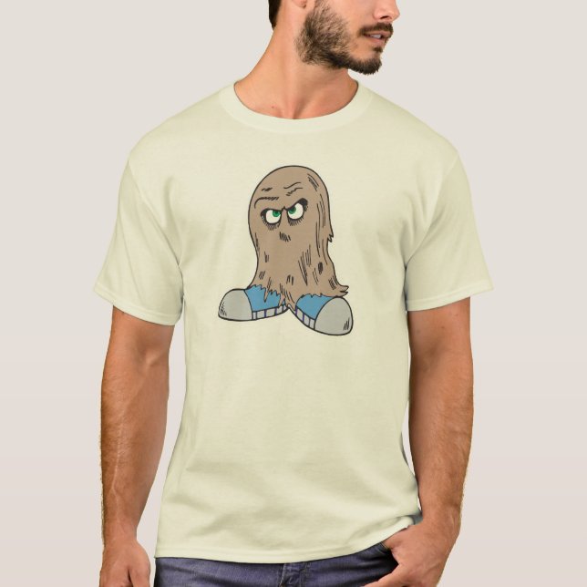 T-shirt monstre de cheveux drôle avec chaussures (Devant)