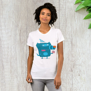 T-shirt Monstre de dessin animé bleu avec Casquette de fêt