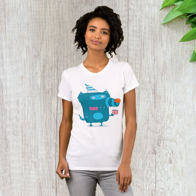 T-shirt Monstre de dessin animé bleu avec Casquette de fêt (Créateur téléchargé)