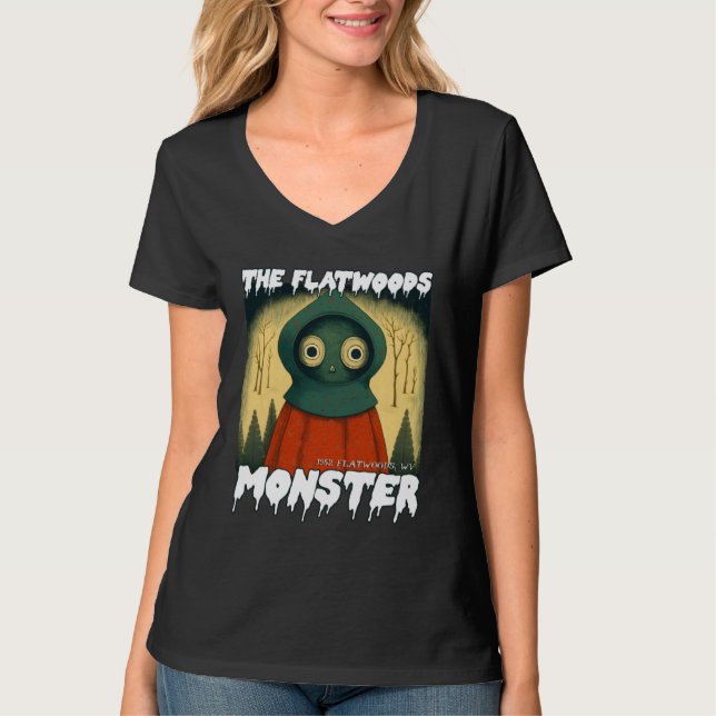 T-shirt Monstre de Flatwoods Braxie 1952 Alien Cryptide Ef (Devant)
