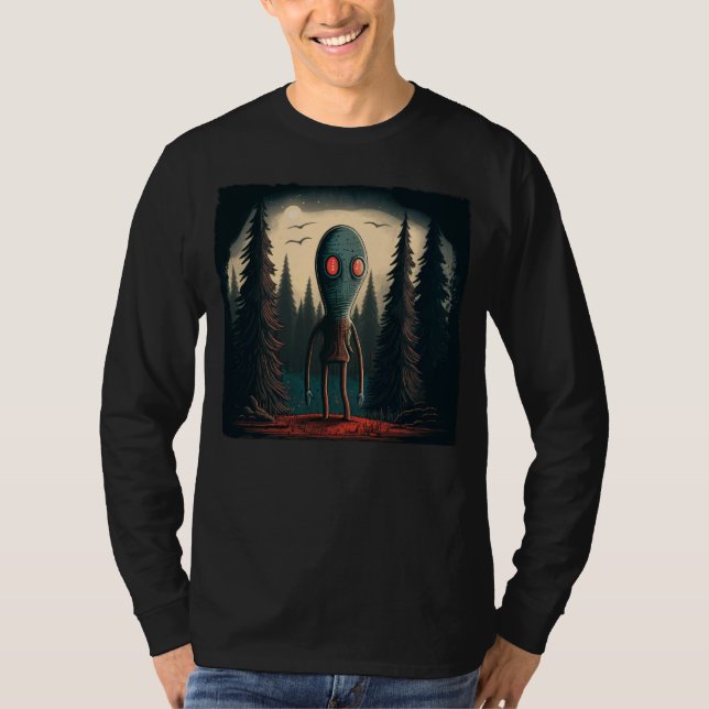 T-shirt Monstre de Flatwoods Braxie 1952 Alien Cryptide Ef (Devant)