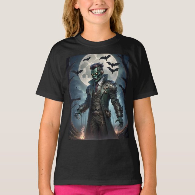 T-shirt Monstre de Frankenstein Steampunk Halloween (Devant)