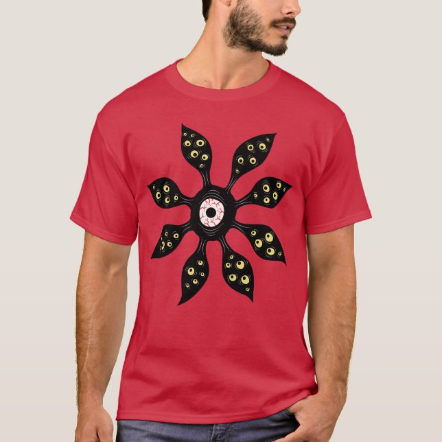 T-shirt Monstre de la fleur des yeux de Veiny (Devant)