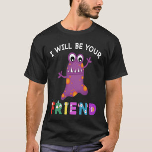 T-shirt Monstre De L'Amitié Des Enfants Je Serai Votre Ami