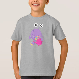 T-shirt Monstre de printemps, Fleurs colorées, Monstre vio