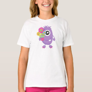 T-shirt Monstre De Printemps, Monstre Violet, Fleurs Color