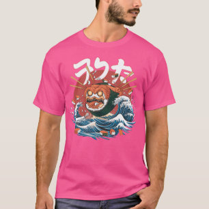 T-shirt Monstre de sushi. Vague Inspirée Japonaise.
