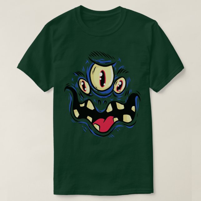 T-shirt Monstre déplaisant à trois yeux (Design devant)