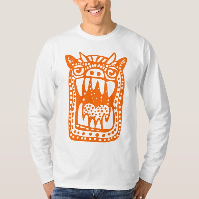 T-shirt Monstre d'horreur - Orange (Devant)