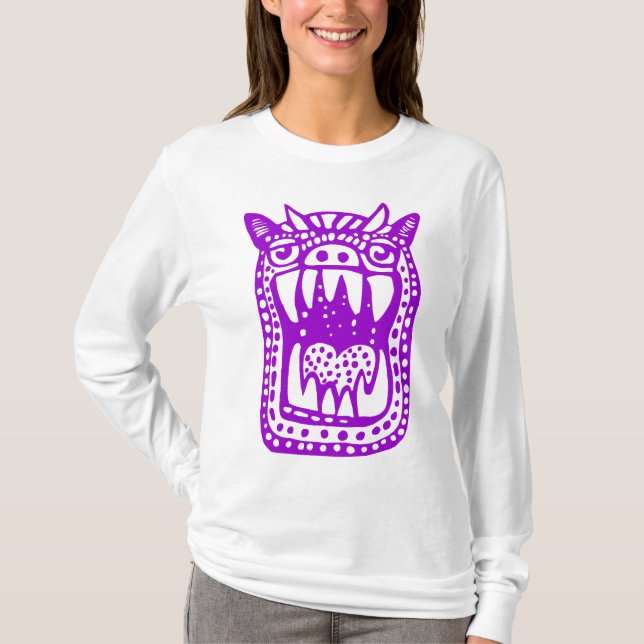 T-shirt Monstre d'horreur - violet (Devant)