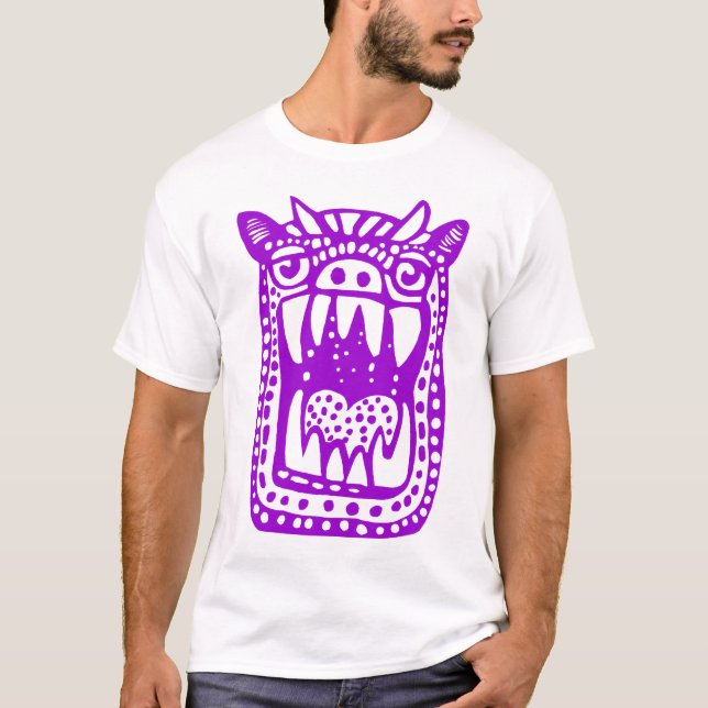 T-shirt Monstre d'horreur - violet (Devant)