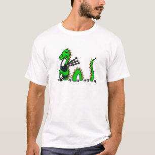 T-shirt Monstre drôle de Loch Ness jouant les cornemuses