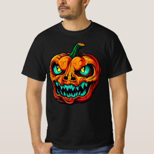 T-shirt Monstre Effrayant Citrouille Squelettique Hallowee