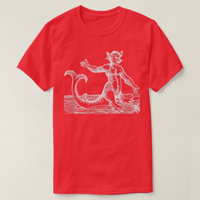 T-shirt Monstre Hybride Chat Mer Blanc 2 (Design devant)