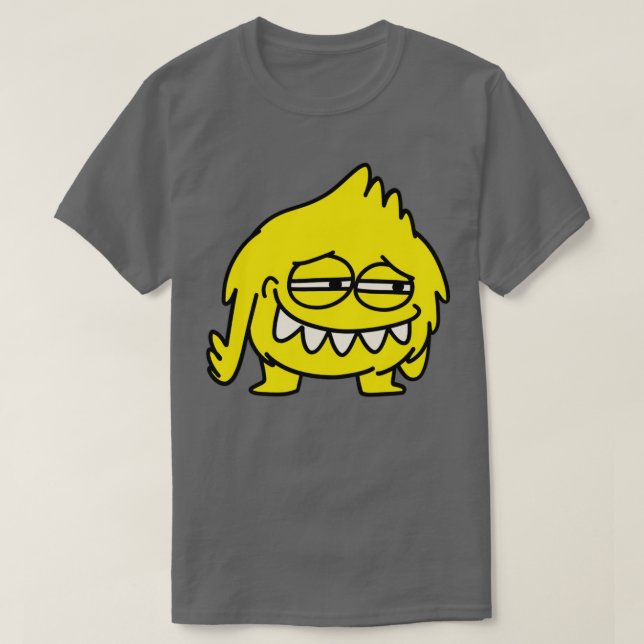 T-shirt Monstre jaune mignon et doutant 2 (Design devant)