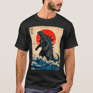 T-shirt Monstre Kaiju d'art japonais vintage