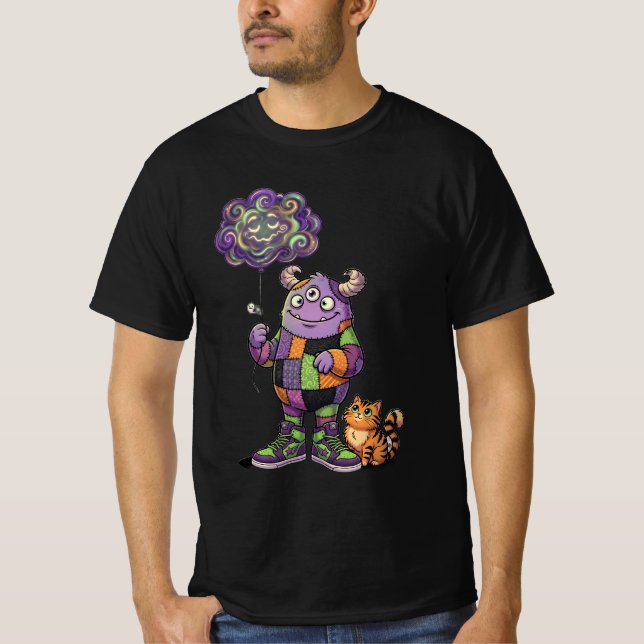 T-shirt Monstre Mignon & Chat (Devant)