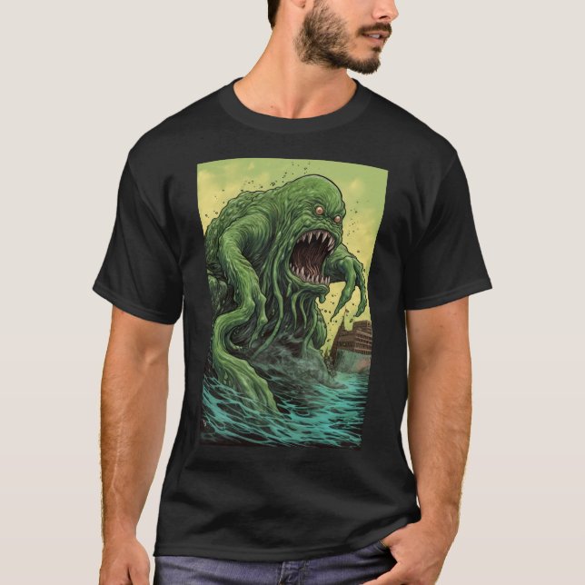 T-shirt Monstre mince vert (Devant)