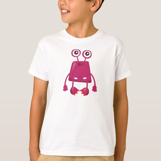 T-shirt Monstre, Monstre Rose, Monstre Amusant, Silencieux (Devant)