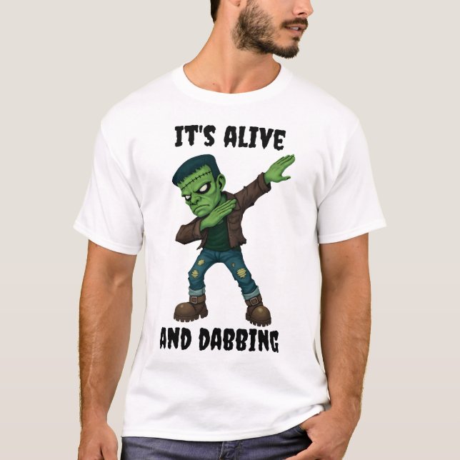 T-shirt Monstre pointu est vivant et dabs pour Halloween (Devant)