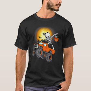 T-shirt Monstre squelette dabbing camion Halloween tout-pe