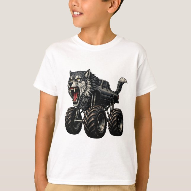 T-shirt Monstre Truck Loup Sauvage (Devant)