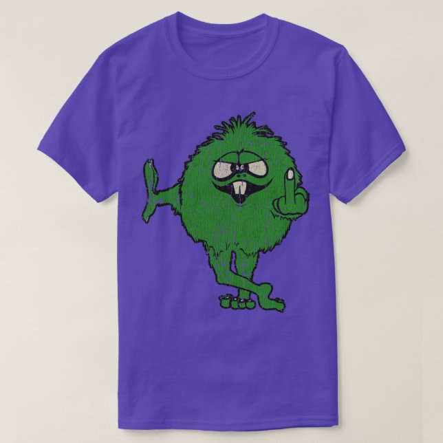 T-shirt Monstre vert de l'IDGAF du doigt moyen (Design devant)