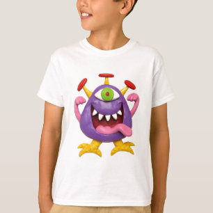 T-shirt Monstre violet goofy