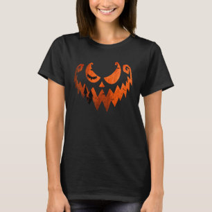 T-shirt Monstre Visage Citrouille Jack-o'-lantern Et Mal F