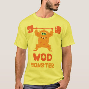 T-shirt Monstre WOD (mignon Monstre de l'arraché Barbell)