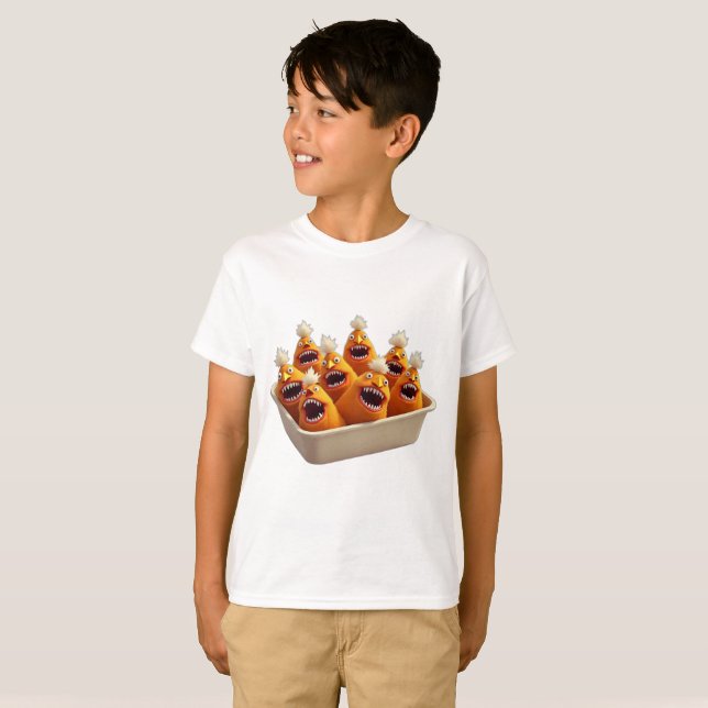 T-shirt Monstres alimentaires NUGGETS MAUVAIS POULET (Devant entier)