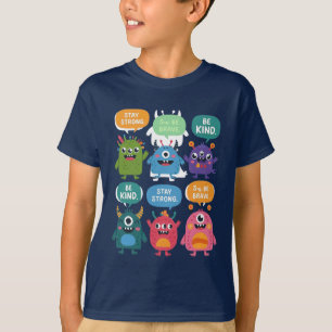 T-shirt Monstres colorés avec messages positifs