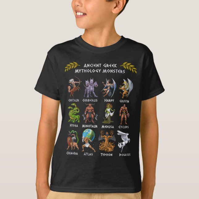 T-shirt Monstres de mythologie grecque antique (Devant)