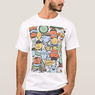 T-shirt Monstres d'été, coloré sans couture motif