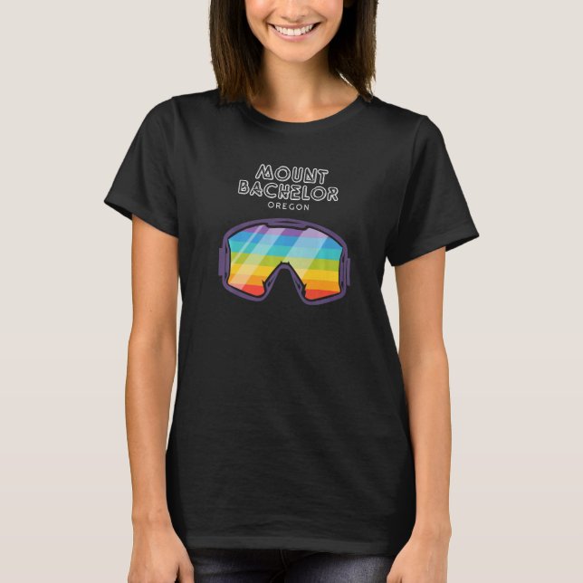T-shirt Mont Bachelor Oregon - LGBTQ Pride Ski Googles Pr (Devant)