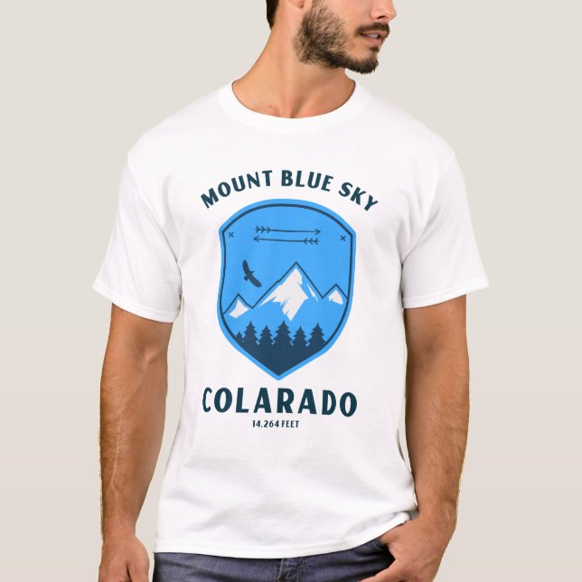 T-shirt Mont bleu ciel formellement monter evans (Devant)