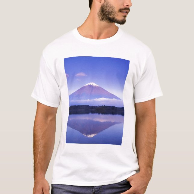 T-shirt Mont Fuji avec nuage lenticulaire, lac Motosu, (Devant)