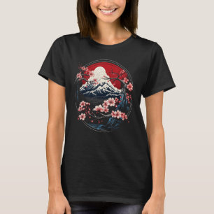 T-shirt Mont Fuji Japon Sakura Tree Blossom Art Japonais