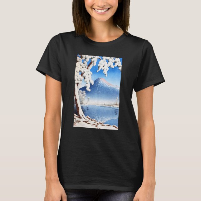 T-shirt Mont Fuji paysage hivernal neige Japon Ka japonais (Devant)