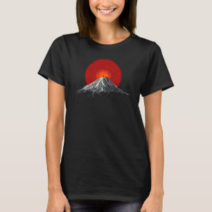 T-shirt Mont Fuji pic avec vinyle rouge vintage