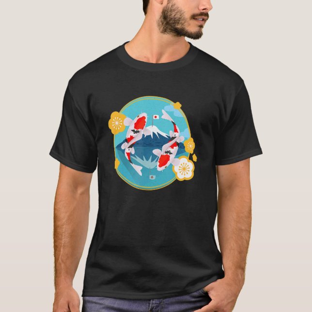 T-shirt Mont Fuji Poissons Zen Carpe Poisson Poisson Poiss (Devant)