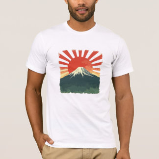 T-shirt Mont Fuji Rétro Japon Tee | Soleil levant vintage