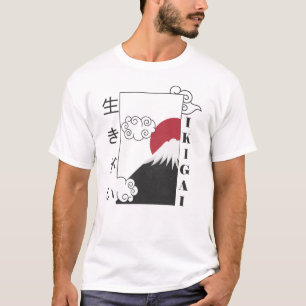 T-shirt mont fuji rétro kanji japonais