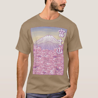 T-shirt Mont Fuji Yama Japon Sakura Cerisier Fleur T-S