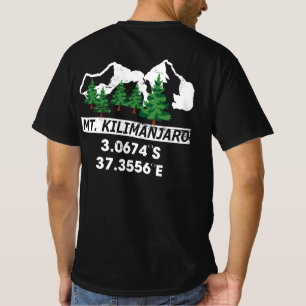 T-shirt Mont Kilimandjaro avec coordonnées GPS