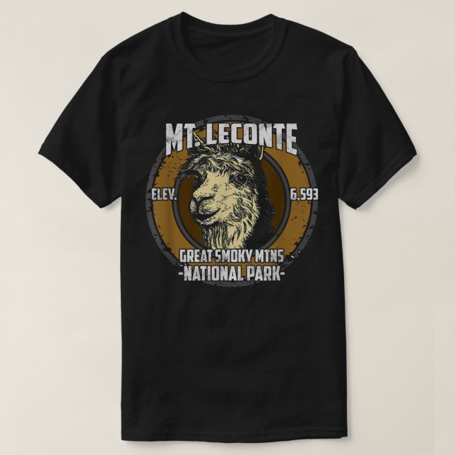 T-shirt Mont Le Conte Llama Alpaca Smoky Mountains T  (Design devant)
