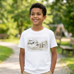 T-shirt Mont Rushmore, œuvre d'art aquarelle présidentiell